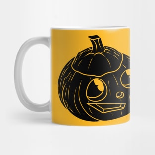 Cute Happy Halloween Jack O' Lantern Black Silhouette Mug